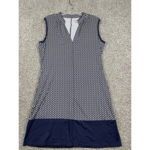 Kinona Performance Golf Dress Navy V-Neck Sleeveless Stretch Athleisure Sz M